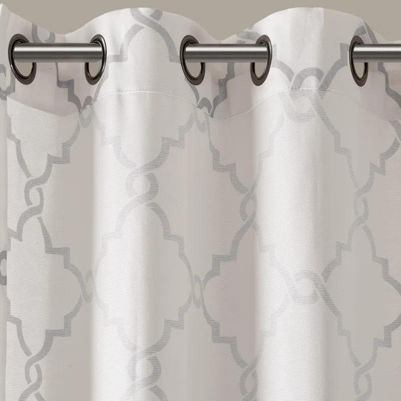 Madison Park Saratoga Fretwork Print Grommet Top Single Window Valance