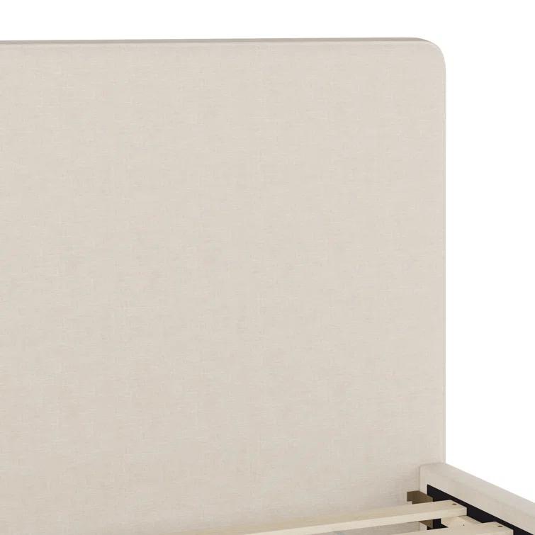 Martha Stewart Martha Stewart Britta Upholstered Platform Bed With Piped Detail Headboard