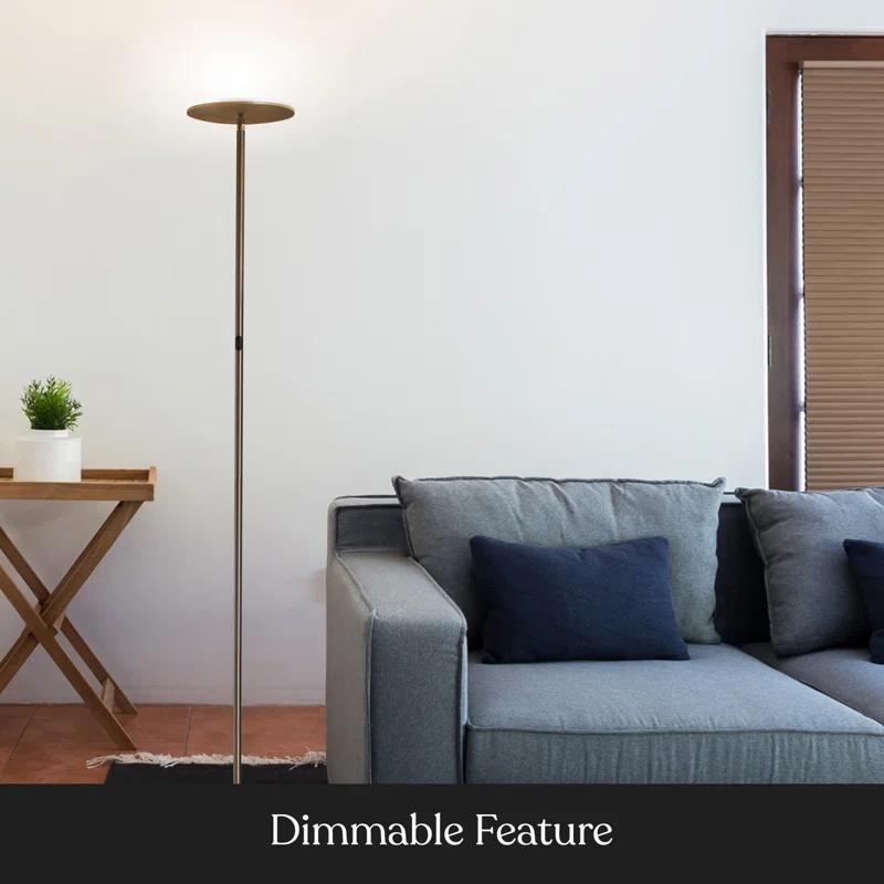 Brightech Sky Flux Industrial 63" Dimmable LED Floor Lamp with Adjustable Head