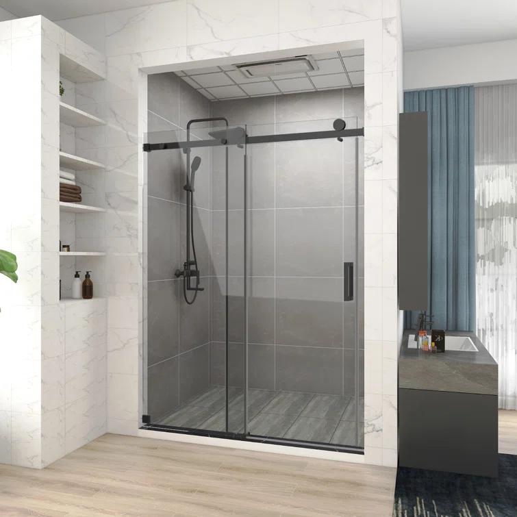HHK HOME 60'' W 76'' H Frameless Rectangle Shower Enclosure HHKSS05-MB-6076