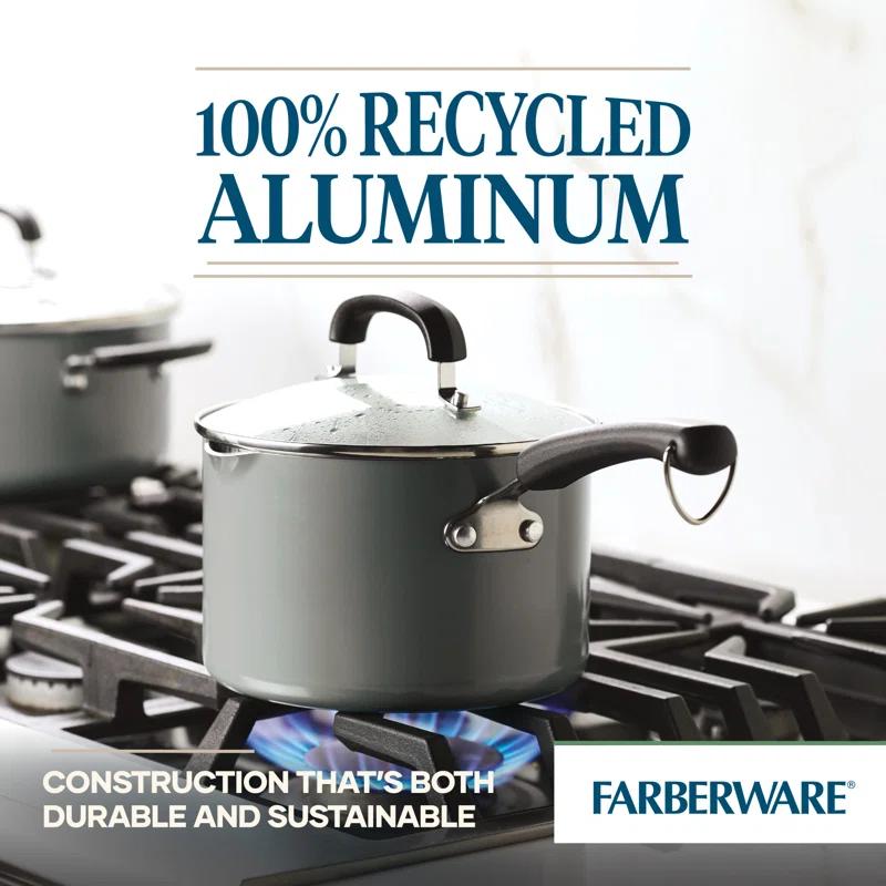 Farberware Eco Advantage Ceramic Nonstick Straining Saucepan With Lid, 3-Quart