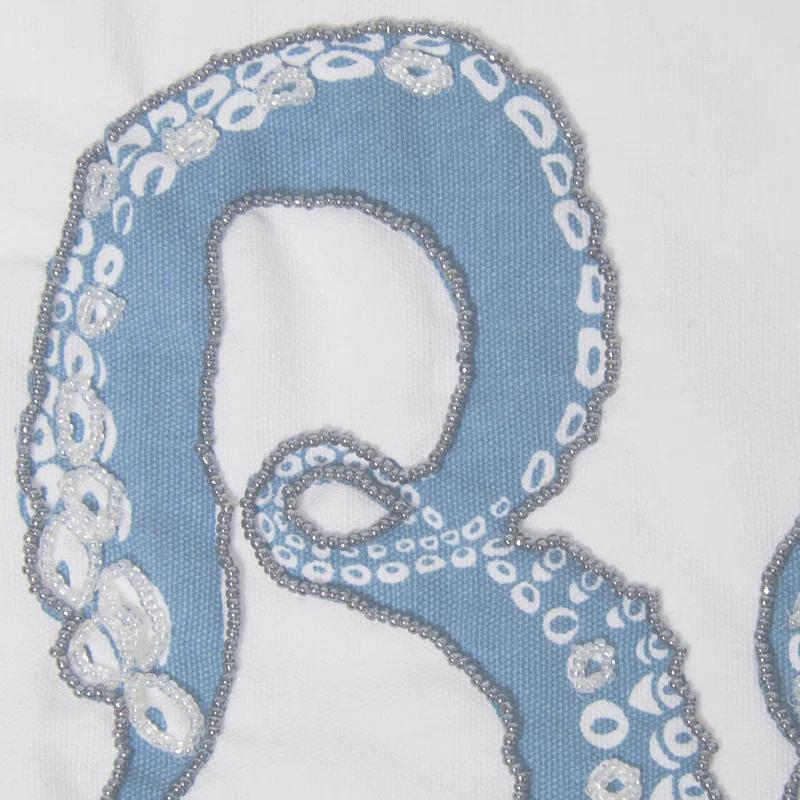 C&F Home Octopus Beach Printed and Beaded Throw Pillow