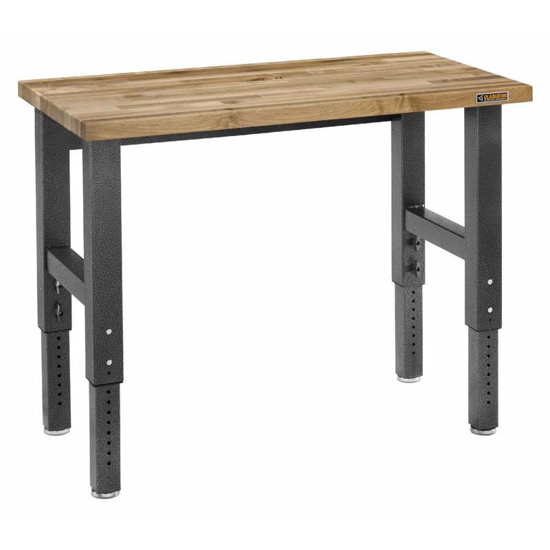 Adjustable Height Hardwood Workbench
