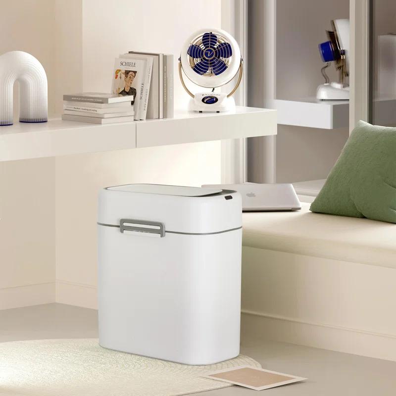 FDW Bathroom Trash Can With Lid 2.2 Gallon Touchless Motion Sensor Small Slim Garbage Can For Bathroom, Bedroom, Office, Living Room (2)