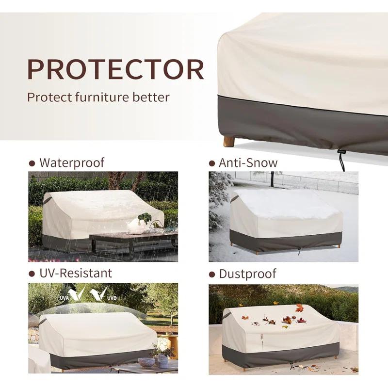 Arlmont & Co. Patio Furniture Covers Waterproof,Outdoor 3-Seater Sofa Cover Fits Up To 79W X 38D X 35H Inches
