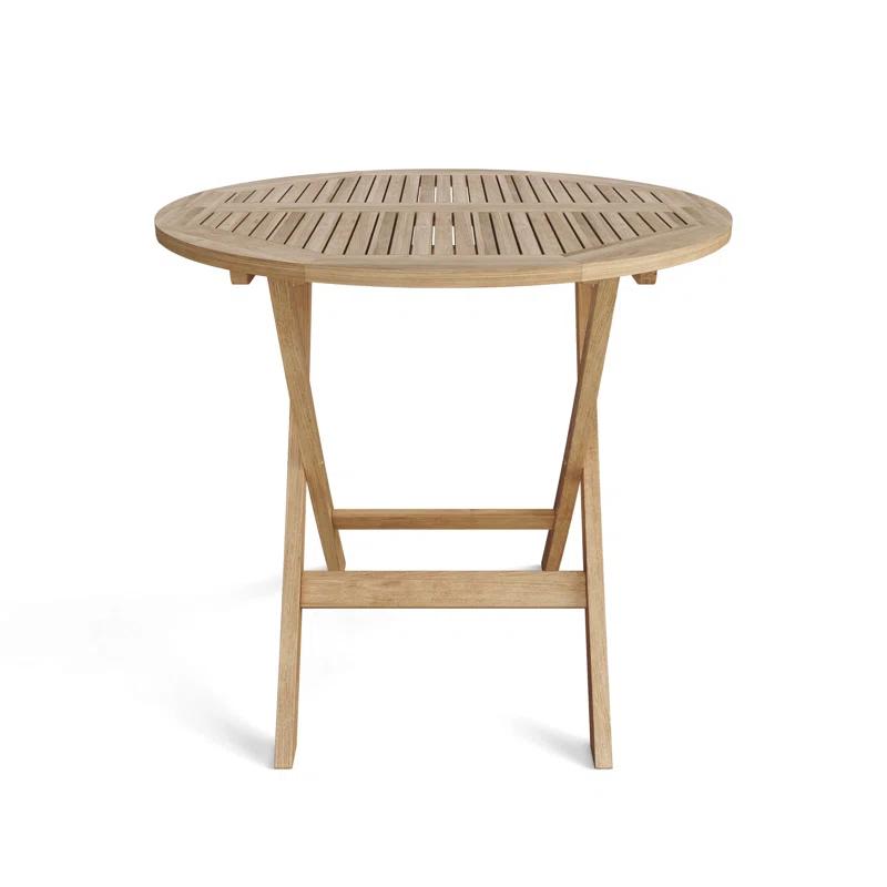 Anderson Teak Windsor Round Teak Outdoor Folding Dining Table