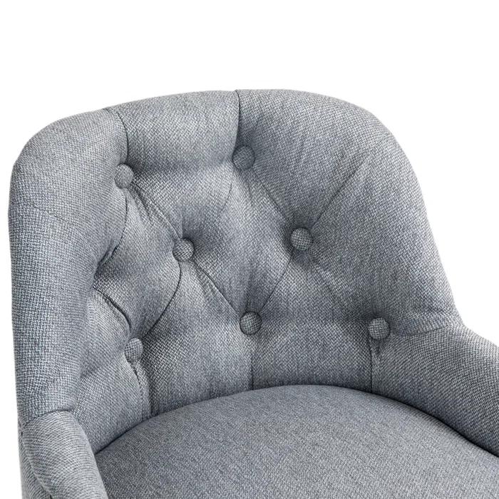 George Oliver Bar Stools Set of 2 Counter Height Chairs with Footrest for Kitchen, Dining Room And 360 Degree Solid Wood Legs Swivel Bar Stools Set of 2(Linen)