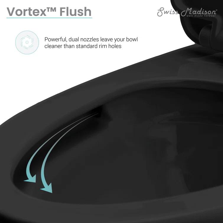 St. Tropez One Piece Elongated Toilet Dual Vortex Flush 1.6 GPF
