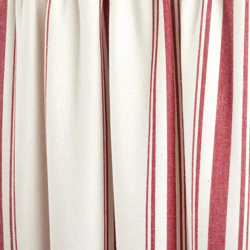 Lush Decor Farmhouse Stripe Striped Ruffled 52'' W Window Valance