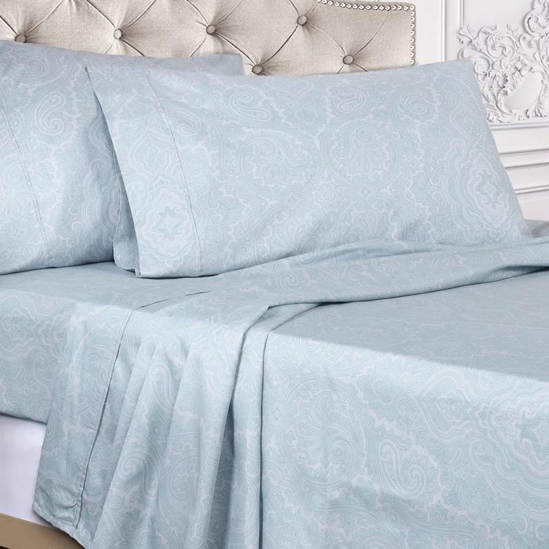 Superior Classic Paisley 600 Thread Count Cotton Blend Sateen Sheet Set