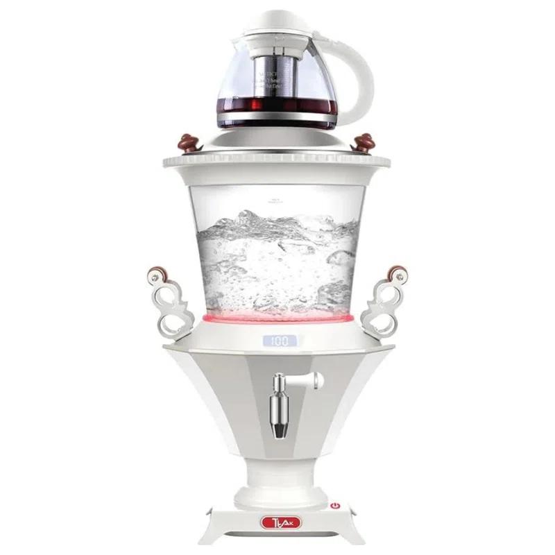 Ttak Houseware Ttak Houseware Electric Glass Samovar - Tea Maker Water Auto Shut Off Kettle Modern Design Overheat Boil-Dry Protection LED Temperature Glass Teapot