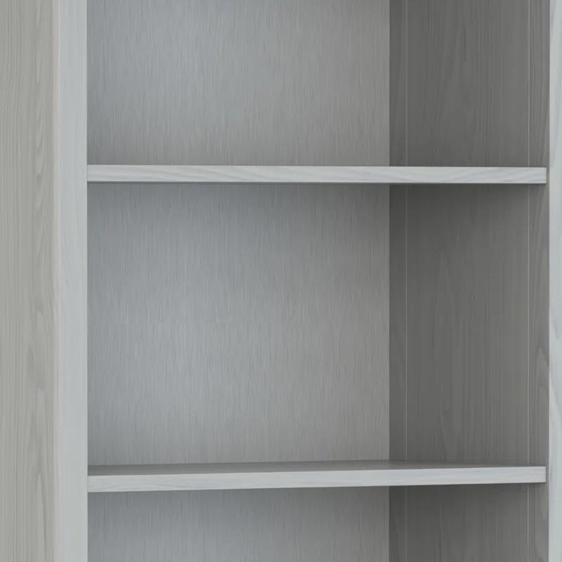 Simpli Home Amherst 30"W Solid Wood 5 Shelf Bookcase with Adjustable Shelves