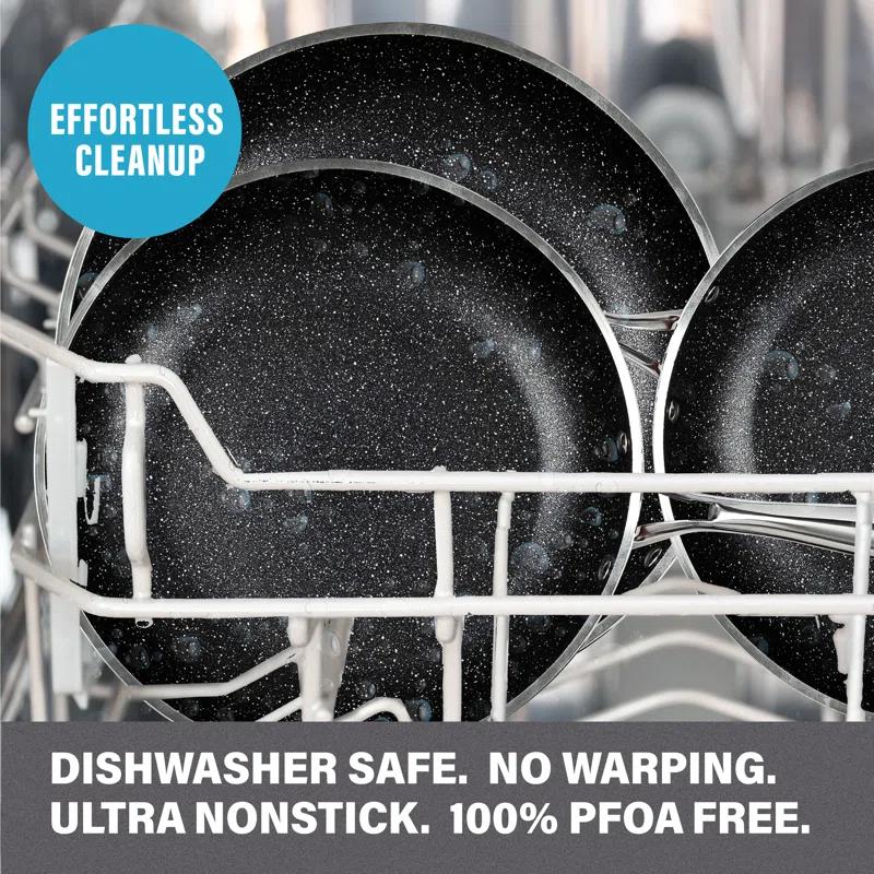 Granitestone Blue 20 Piece Aluminum Non Stick Cookware & Bakeware Set with Ultra Nonstick Surface, Oven & Dishwasher Safe
