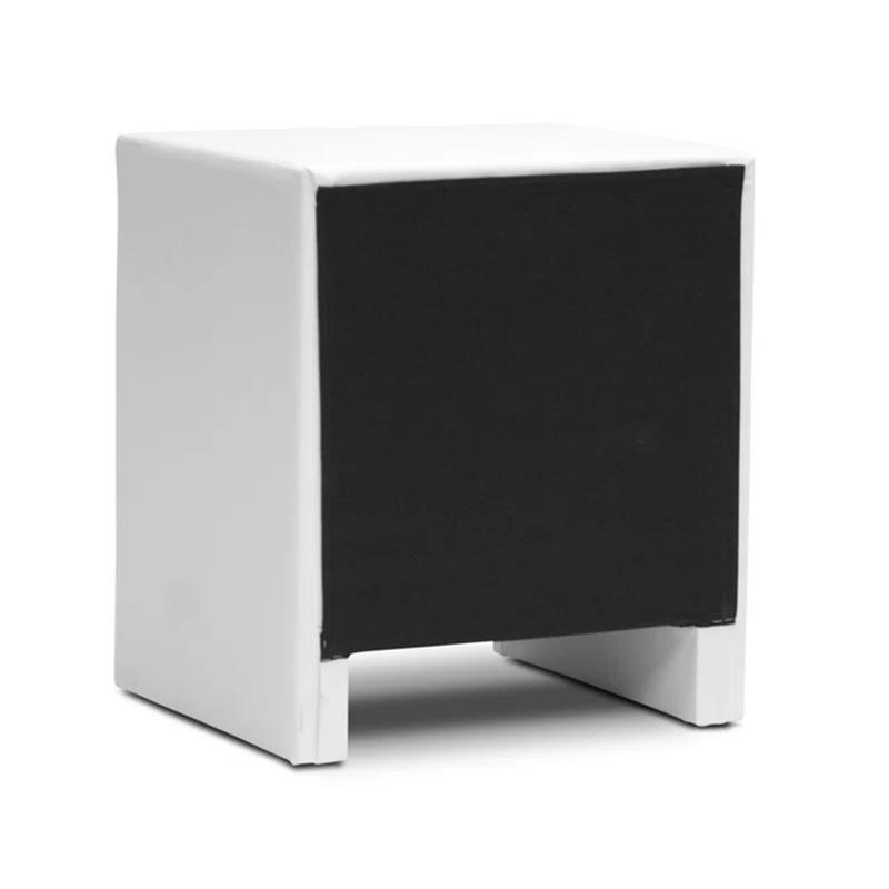Latitude Run® Abbottstown Modern 2-Drawer Nightstand in White Upholstery, 21.5'' H X 18.5'' W X 15.87'' D