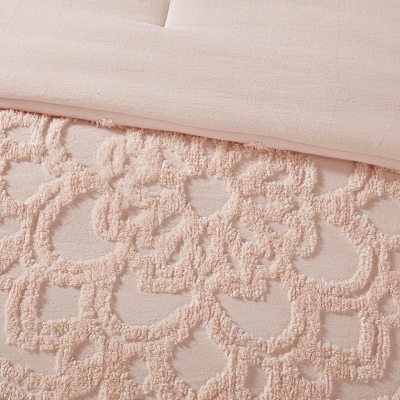 Laetitia Tufted Chenille Cotton 3 Piece Medallion Duvet Cover Set