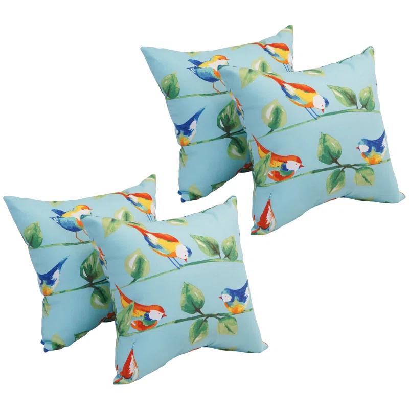 Outdoor Cushion Collection Indoor/Outdoor Reversible Throw Pillow (Set of 4)