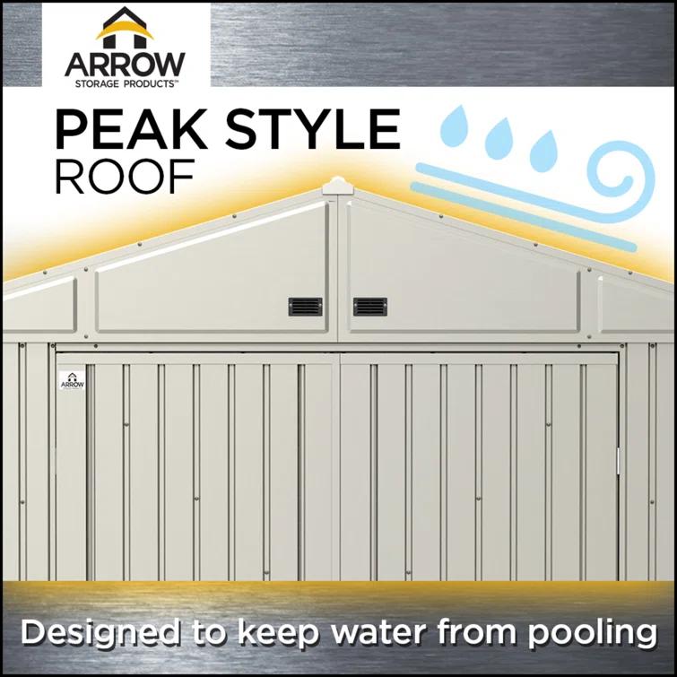 Arrow Elite 12 ft. W x 12 ft. D Galvalume Steel Storage Shed