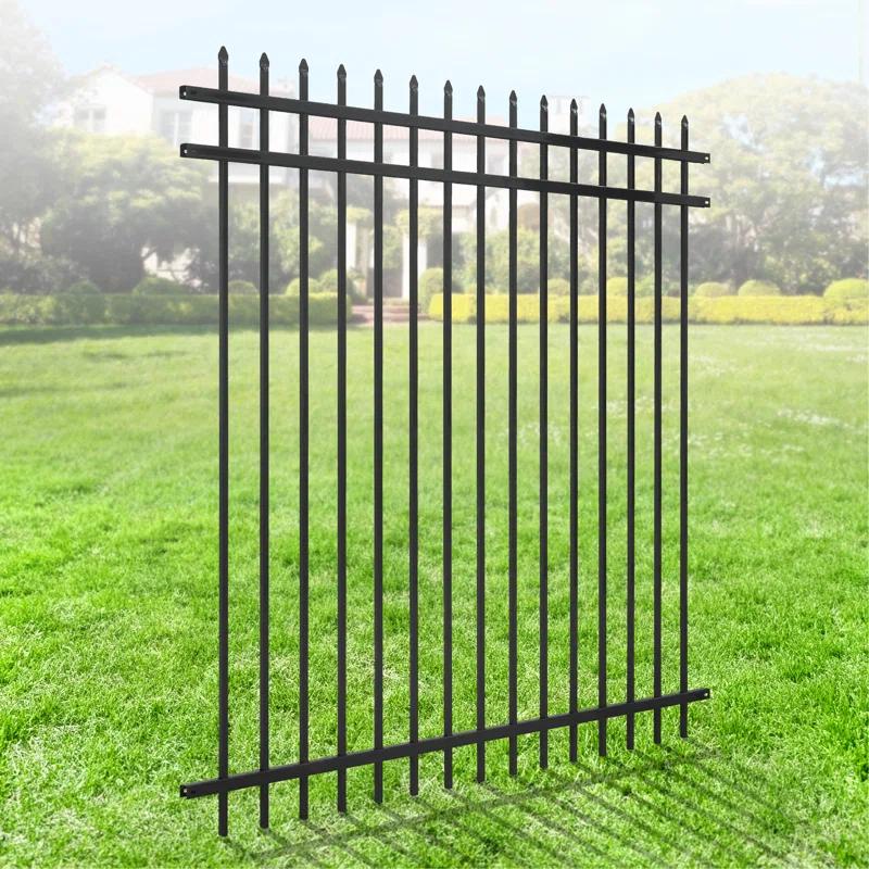 Fencer Wire Fencer Wire 4/ 5/ 6FT H X 6FT W Heavy Duty Pinnacle Fence Barrier Panel, Anti-Rust Metal Fencing Panel