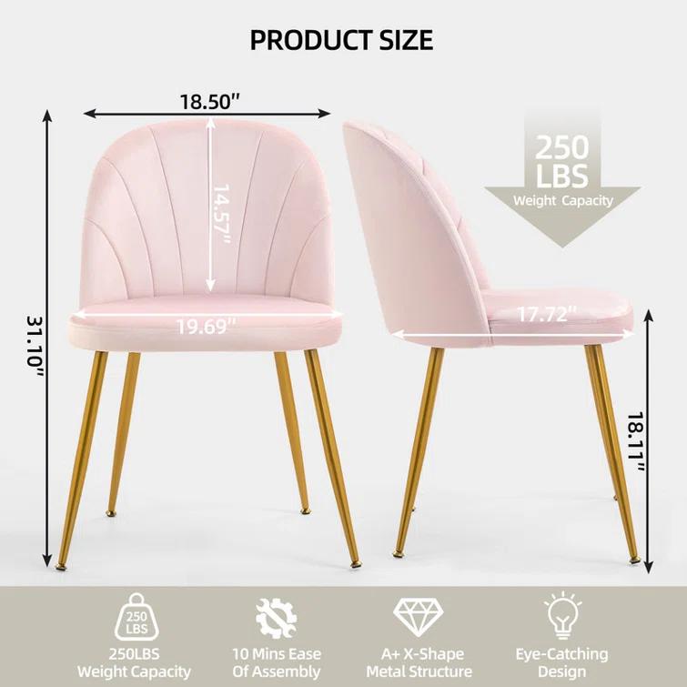 Everly Quinn Velvet Upholstered Stacking Side Chair (Set of 4)