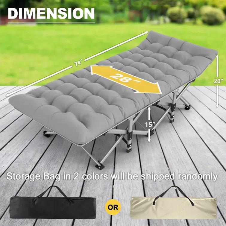 Suteck Folding Camping Cot Portable Outdoor Heavy Duty Sleeping Cot with Mattress and Carry Bag