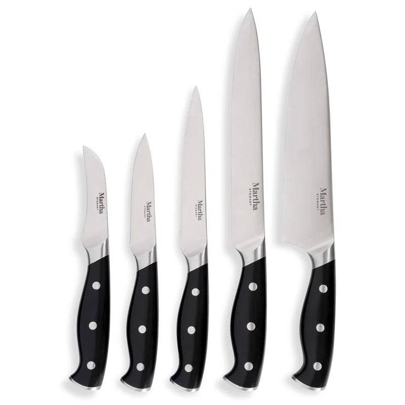 Martha Stewart Martha Stewart Stainless Steel 14 Piece Cutlery And Knife Block Set In Black