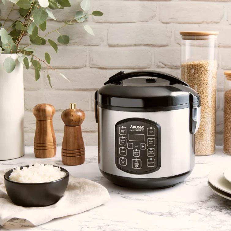 Aroma AROMA Professional Digital Rice Cooker, Multicooker, 4-Cup (Uncooked) / 8-Cup (Cooked), 2 Qt, Stainless Steel Exterior