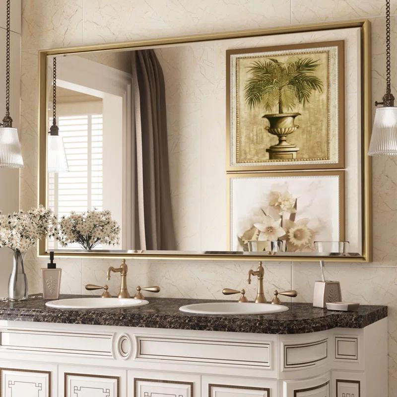 Decorative Wall Mirror Beveled Design, Bathroom Vanity Mirror Accent Mirror Finish