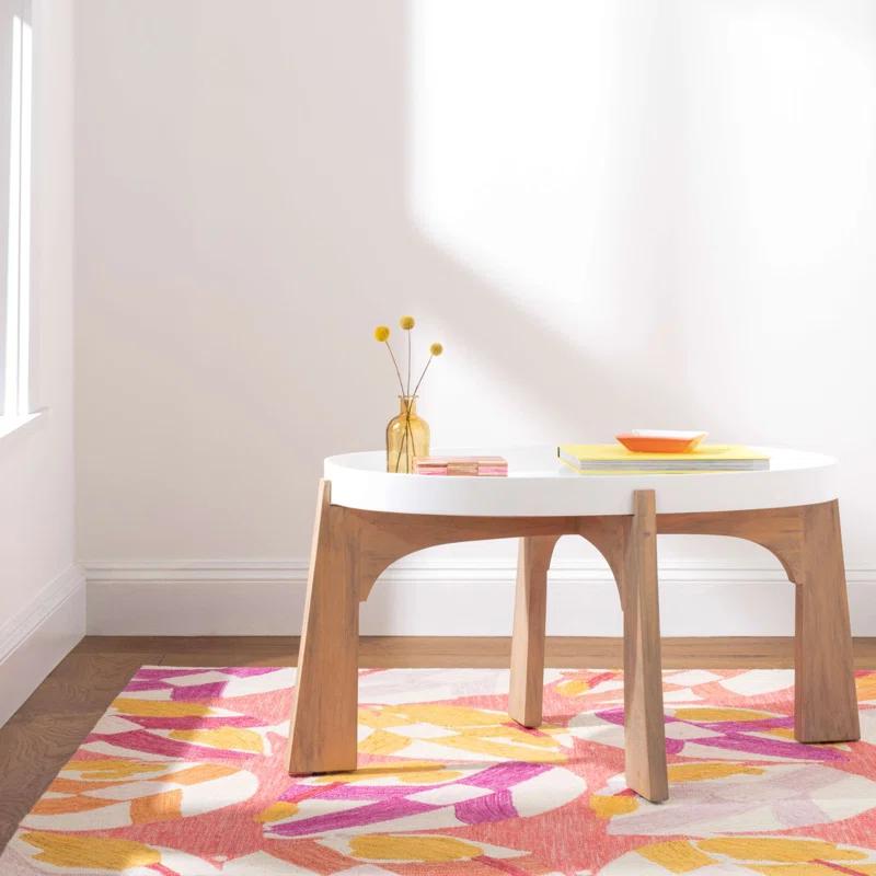 Dash and Albert Rugs Lily Pad Pink Hand Micro Hooked Wool Rug