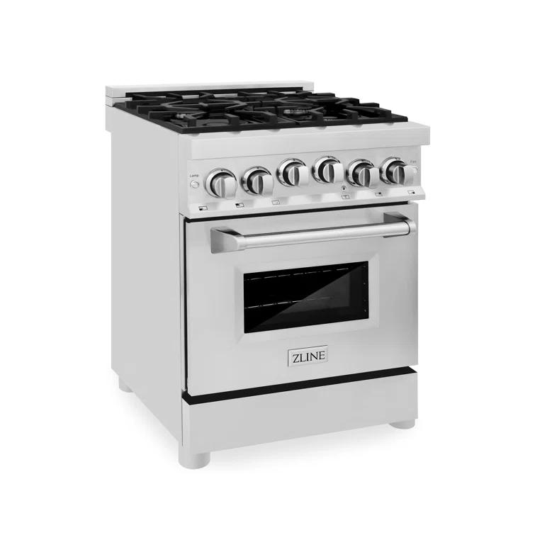 ZLINE ZLINE 24" 2.8 cu. ft. Range with Gas Stove and Gas Oven in Fingerprint Resistant RG24