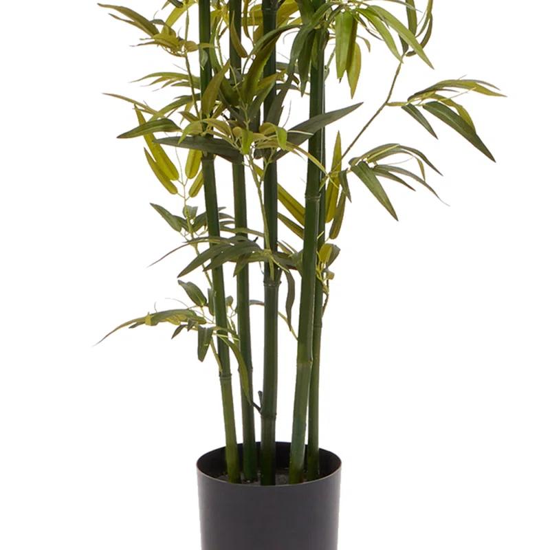 Pure Garden Artificial Bamboo Tree - 6FT Fake Plant with Adjustable Leaves and Pot - Faux Plants Indoor for Home, Restaurant, or Office Décor