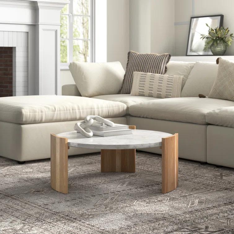 Whilem Round Coffee Table - White