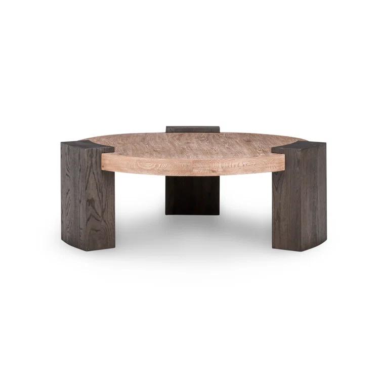 Classic Home Rio Wood Round Coffee Table In Dark Brown