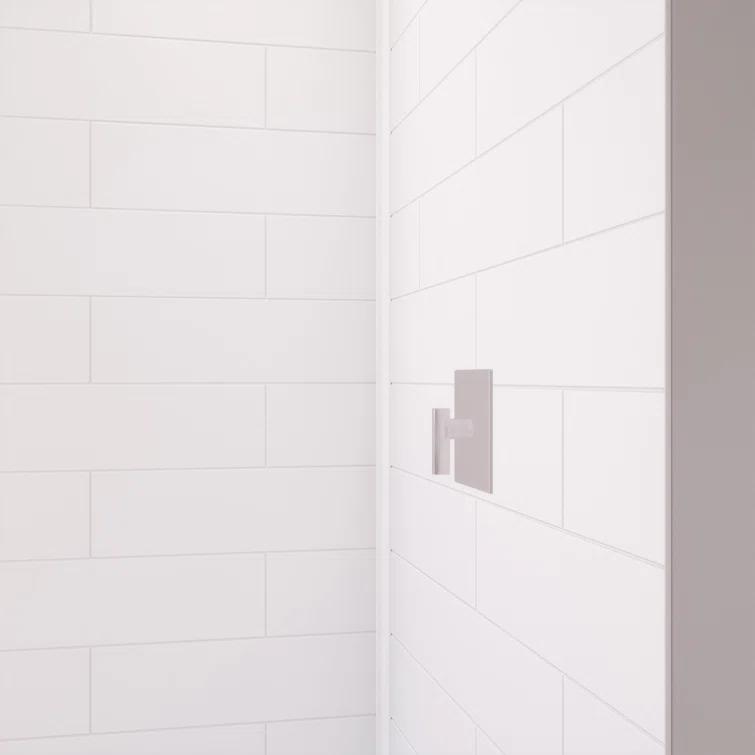 DreamLine DreamLine DreamStone 36 in. D x 36 in. W Base and Wall Kit in White Modern Subway Pattern BWDS36362MC0001