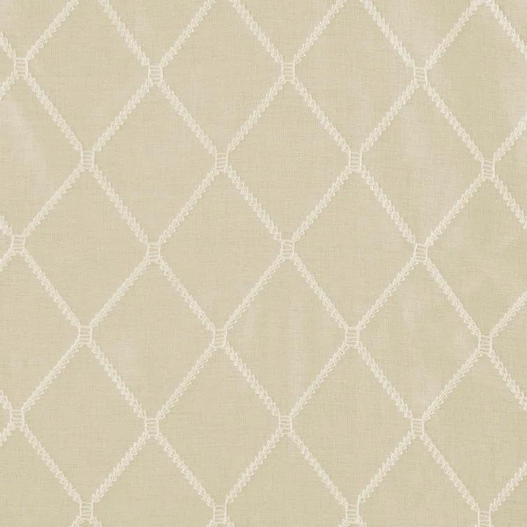 Madison Park Irina Diamond Sheer Embroidered Single Waterfall Valance