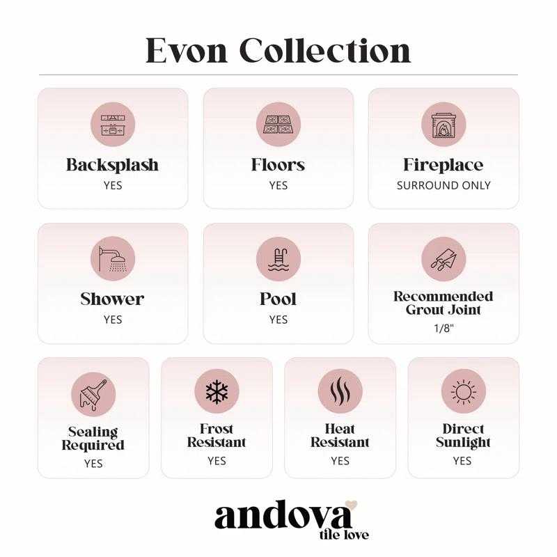 Andova Evon 1" x 4" Natural Stone Mosaic Sheet Kitchen Backsplash, Bathroom, Shower, Pool, Wall and Floor Tile