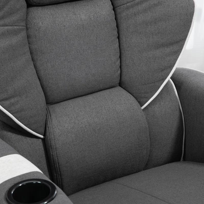 HomCom Faux Leather Manual Swivel Ergonomic Recliner | Wayfair