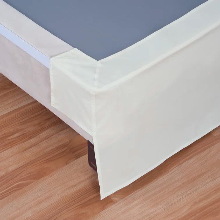 Fresh Ideas Bed Maker's No Lift Wrap Around Bedskirt, 14" Drop, Queen, Silver