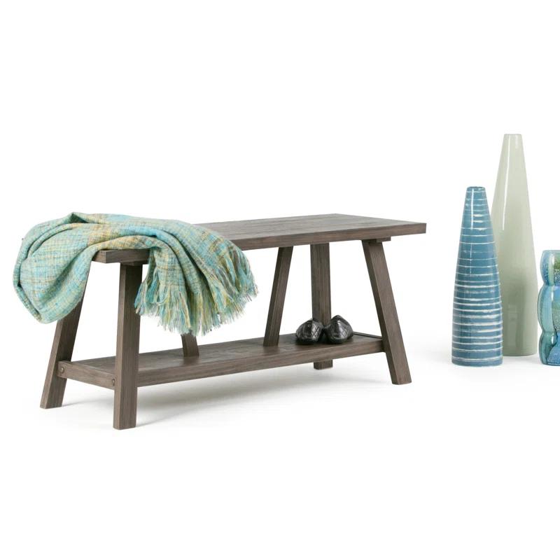Simpli Home Dylan Solid Wood Storage Bench