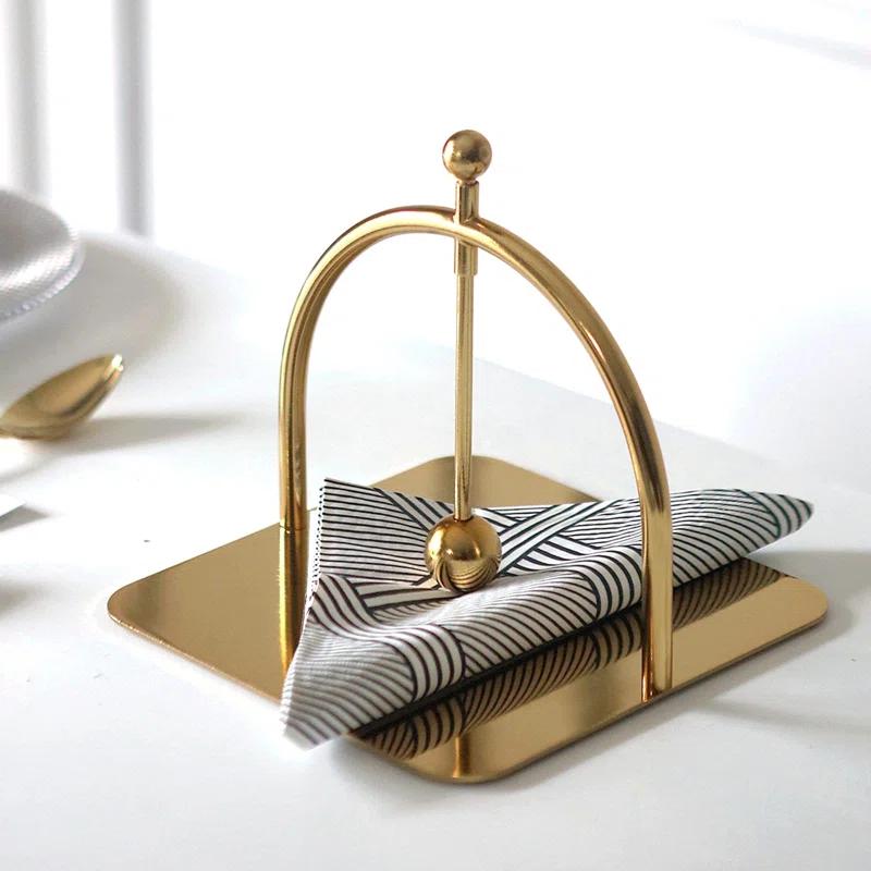 Orren Ellis Alloy Napkin Holder,Modern Fashion Style Luxury Napkin Holder For Tables, Dining, Picnic Table, Home Decor, Modern, Celebration Party Napkin Holder (Metal)
