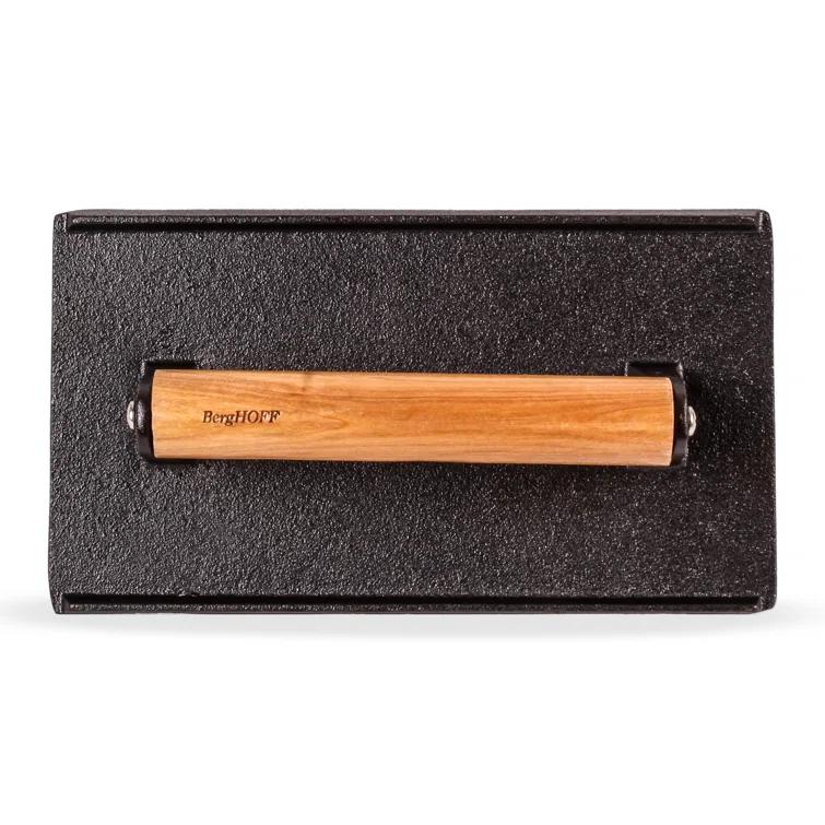 BergHOFF BergHOFF Neo 2Pc Cast Iron Grill Set: Grill Pan & Bacon/Steak Press, Green