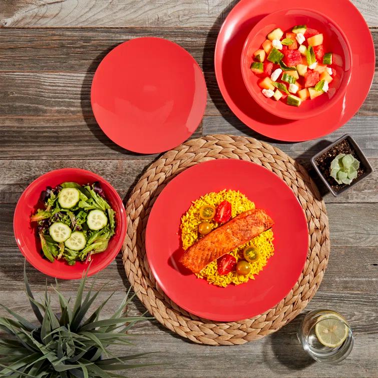 Tabletops Gallery Tabletops Gallery Peacock 12 Piece Melamine Dinnerware Set