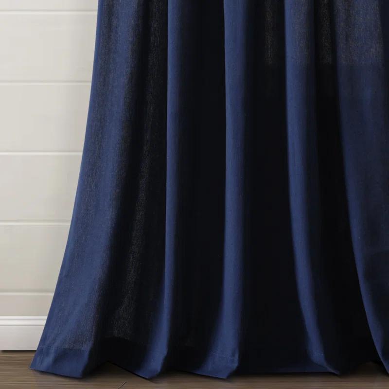 Lush Decor Tassel Window Solid Cotton Blend Semi-Sheer Rod Pocket Single Curtain Panel
