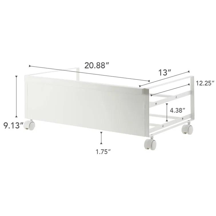 Yamazaki Home Rolling Shoe Rack, Steel, Holds 4 shoes, 6 heels, Wheels