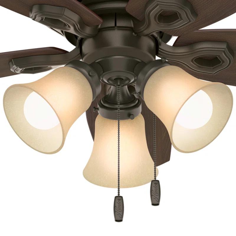 Hunter Fan 42" Builder Low Profile 5 - Blade Flush Mount Ceiling Fan with Pull Chain and Light Kit Included