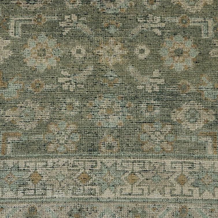 Four Hands Kenli Oriental Hand-Knotted Wool Area Rug in Green/Brown | Perigold