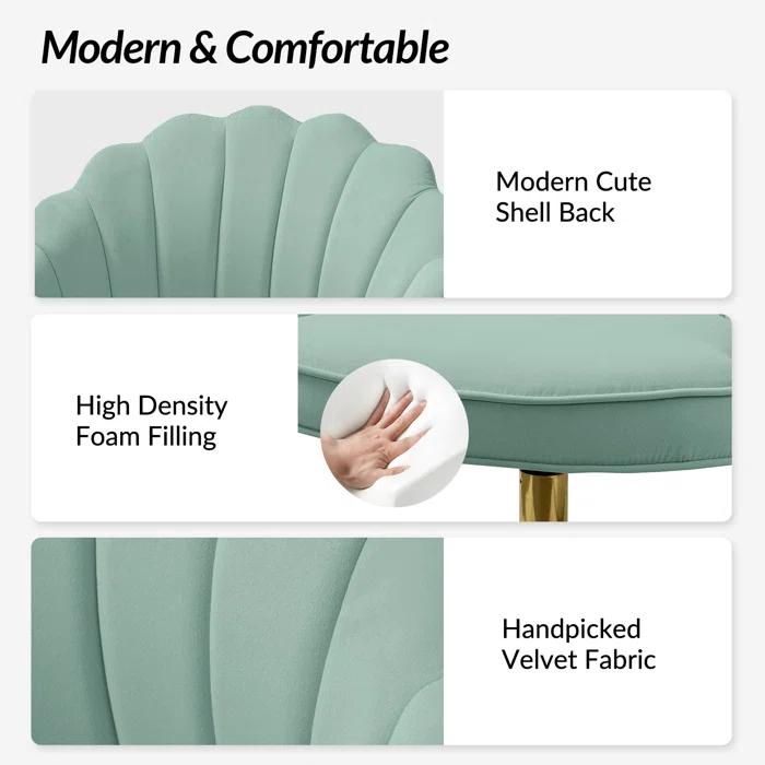 Etta Avenue™ Teen Belanda 23'' W Modern Velvet Task Chair with Tufted Back