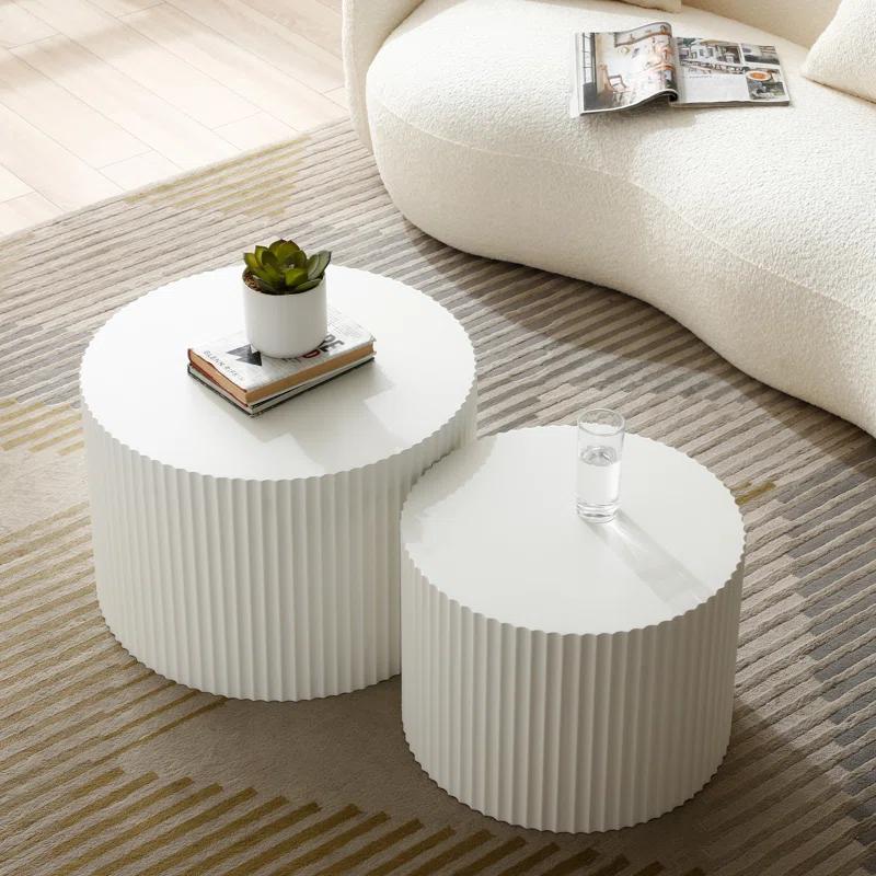 Hokku Designs Blayne 23.62" Round Nesting Coffee Table (2-Pieces)