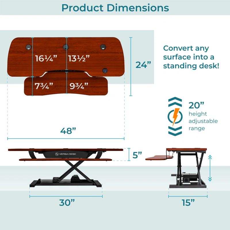 VERSADESK VersaDesk PowerPro Electric Height Adjustable Desk Converter w/ USB Charging Port