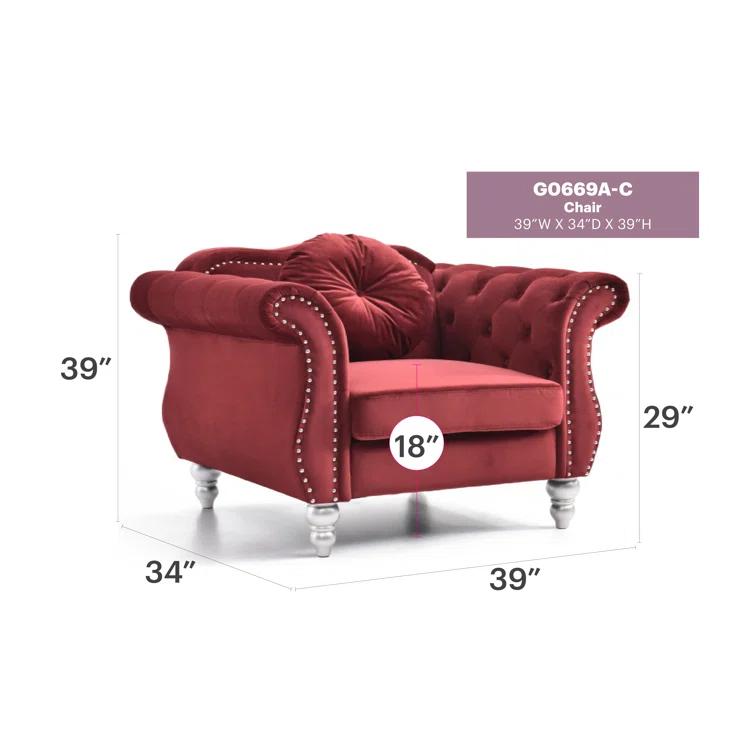 Glory Furniture Hollywood Velvet Armchair