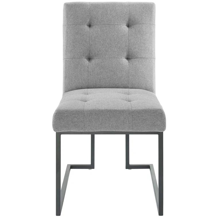 Modway Privy Black Stainless Steel Upholstered Fabric Dining Chair by Modway